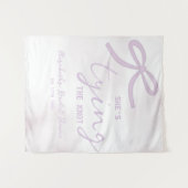 Purple Bow Watercolor Bridal Shower タペストリー (正面(横))