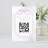 Purple Bow Watercolor Bridal Shower Registry エンクロージャーカード (スタンド正面)