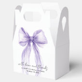 Purple Bow Watercolor Bridal Shower Thank You フェイバーボックス (オープン)