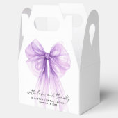 Purple Bow Watercolor Bridal Shower Thank You フェイバーボックス (オープン)