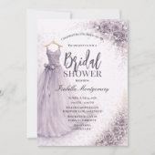 Purple Bridesmaid Dress Bridal Shower 招待状 (正面)