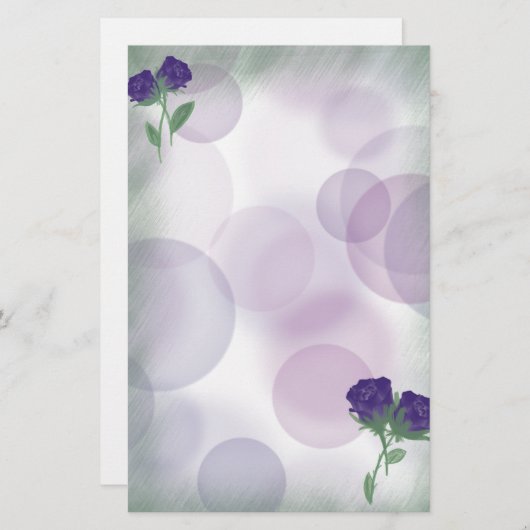 purple bubble rose 便箋 (正面/裏面)