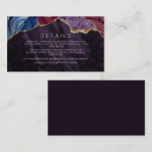 Purple Burgundy Agate & 結婚金ゴールド詳細カード エンクロージャーカード (正面/裏面)