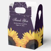Purple Burlap Sunflower 結婚's Thank You フェイバーボックス (オープン)