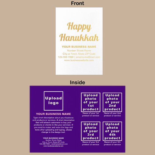 Purple Business Brand on Hanukkah Foil Card 箔カード