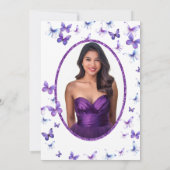 Purple Butterflies And Dress 18th Birthday Debut 招待状 (裏面)