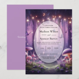 Purple Butterflies and Starlit Skies Wedding 招待状