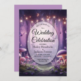 Purple Butterflies and Starlit Skies Wedding 招待状