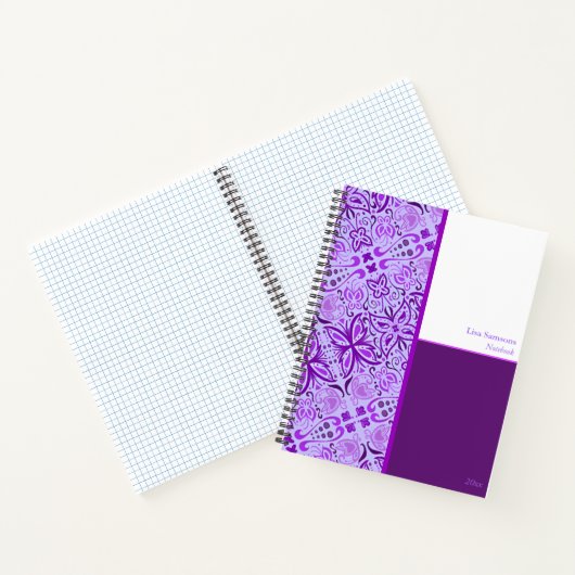 Purple Butterflies Custom Notebook ノートブック (内部)