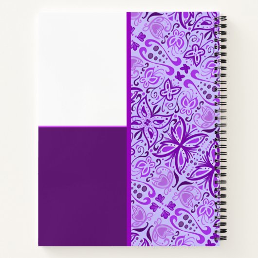 Purple Butterflies Custom Notebook  ノートブック (裏面)