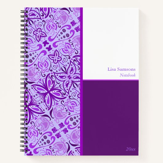 Purple Butterflies Custom Notebook  ノートブック (正面)