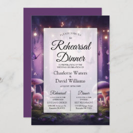  Purple Butterflies Starlit Skies Rehearsal Dinner 招待状