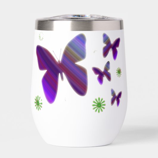 Purple Butterflies Water Bottle (正面)