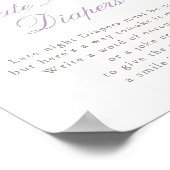 Purple Butterfly Baby Shower Late Night Diapers ポスター (角)