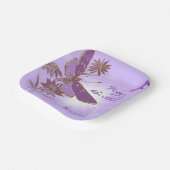 Purple Butterfly Birthday ペーパープレート (傾斜あり)