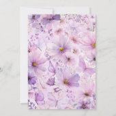 Purple Butterfly Floral Baby Shower Enchanted 招待状 (裏面)