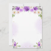 Purple Butterfly Floral Girl Birthday Invitation 招待状 (裏面)