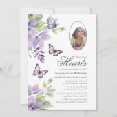 Purple Butterfly Forever In our Hearts Funeral  招待状 (正面)