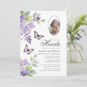 Purple Butterfly Forever In our Hearts Funeral  招待状 (スタンド正面)