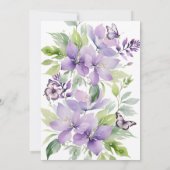 Purple Butterfly Forever In our Hearts Funeral  招待状 (裏面)