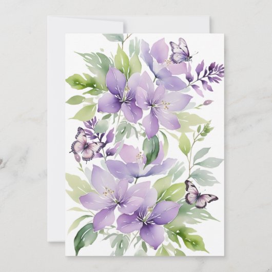 Purple Butterfly Forever In our Hearts Funeral 招待状 (裏面)