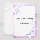 Purple Butterfly Mindful Affirmation Art シーズンカード (正面/裏面)
