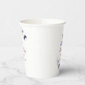 Purple butterfly pink baby shower oh baby modern 紙コップ (左)