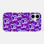 Purple Butterfly Shaped Pansies, iPhone 16ケース (裏面横)