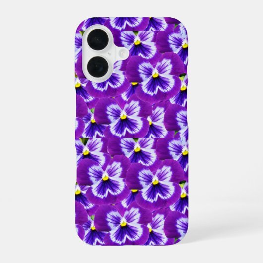 Purple Butterfly Shaped Pansies, iPhone 16ケース (裏面)