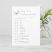 Purple Butterfly Shower Baby Traits Game Card 招待状 (スタンド正面)