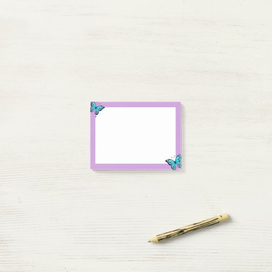 Purple &butterfly sticky notes  ポストイット (デスク上)