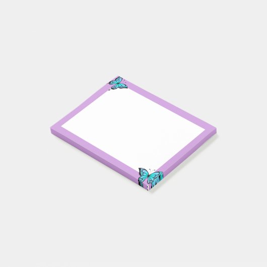 Purple &butterfly sticky notes ポストイット (アングル)