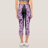 Purple Butterfly with Floral Pattern カプリレギンス (裏面)