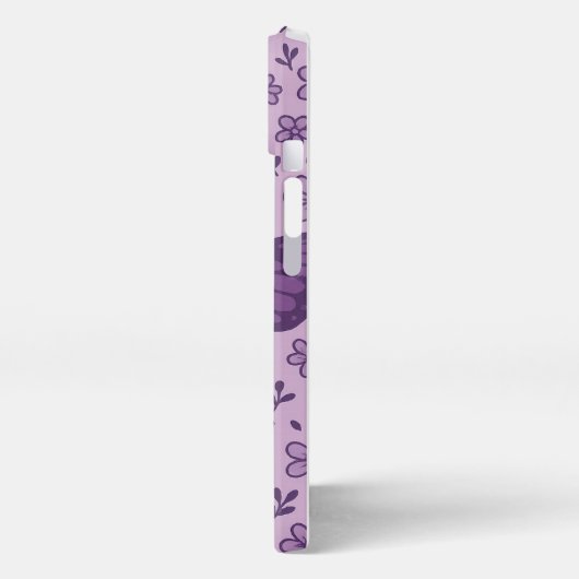 Purple Butterfly with Floral Phone Case Design iPhoneケース (左側面)