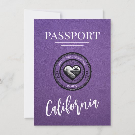 Purple Californiaパスポート日付の保存 セーブザデート (正面)