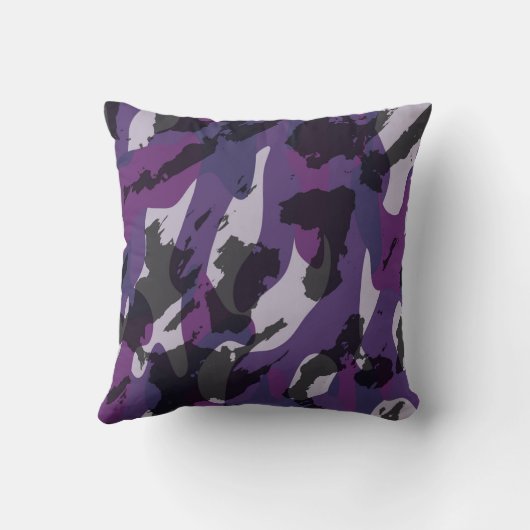 Purple Camo Abstract クッション (裏面)