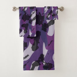 Purple Camo Abstract バスタオルセット