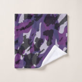 Purple Camo Abstract バスタオルセット (ウォッシュタオル)