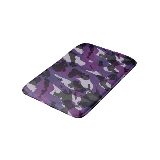 Purple Camo Abstract バスマット (アングル)