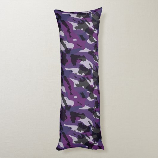 Purple Camo Abstract ボディピロー (裏面 (縦))