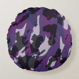Purple Camo Abstract ラウンドクッション