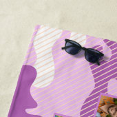 Purple Camo Family Collage Photo ビーチタオル (インサイチュ)