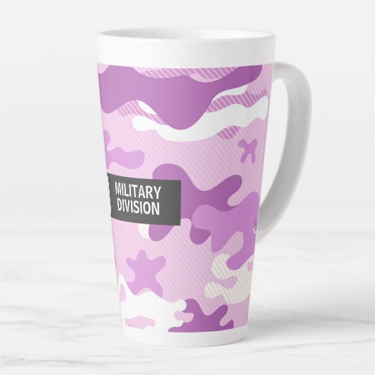 Purple Camouflage Pattern カフェラテマグ (右アングル)