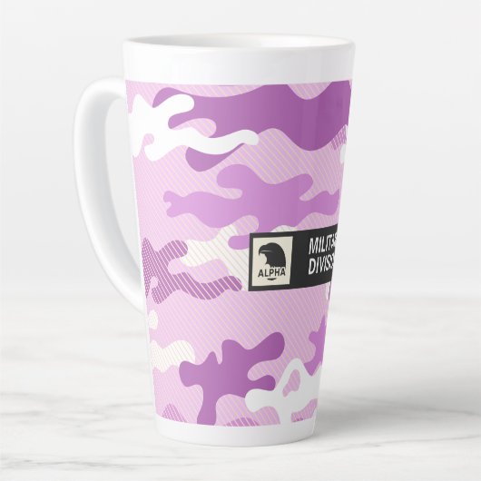 Purple Camouflage Pattern カフェラテマグ (左アングル)