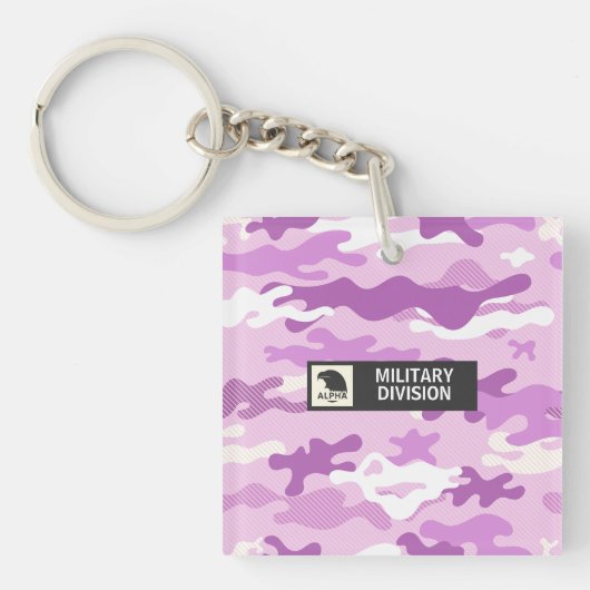 Purple Camouflage Pattern キーホルダー (正面)