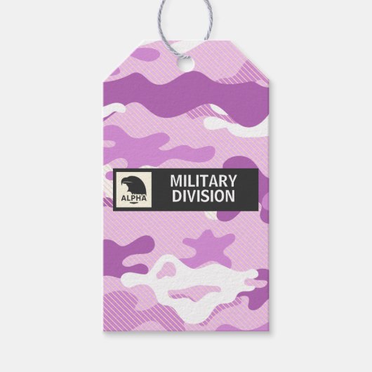 Purple Camouflage Pattern ギフトタグ (正面)