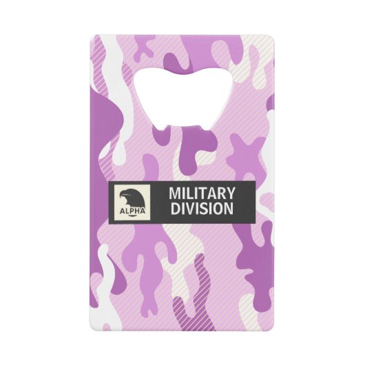 Purple Camouflage Pattern クレジットカード栓抜き (正面)