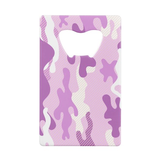 Purple Camouflage Pattern クレジットカード栓抜き (裏面)