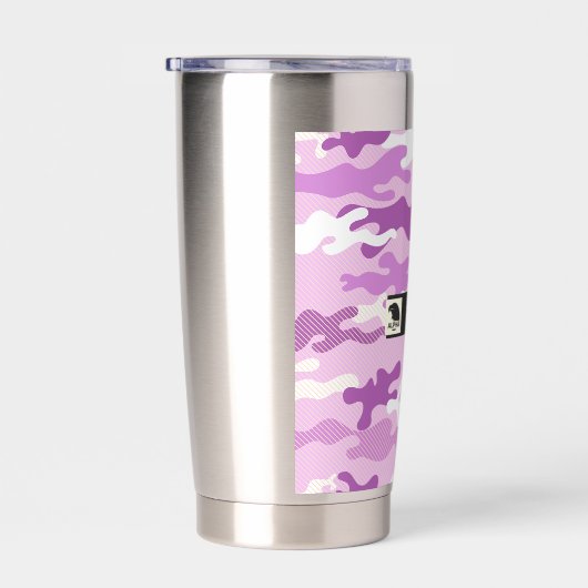Purple Camouflage Pattern 保温保冷タンブラー (右面)