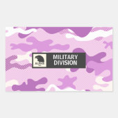 Purple Camouflage Pattern 長方形シール (正面)